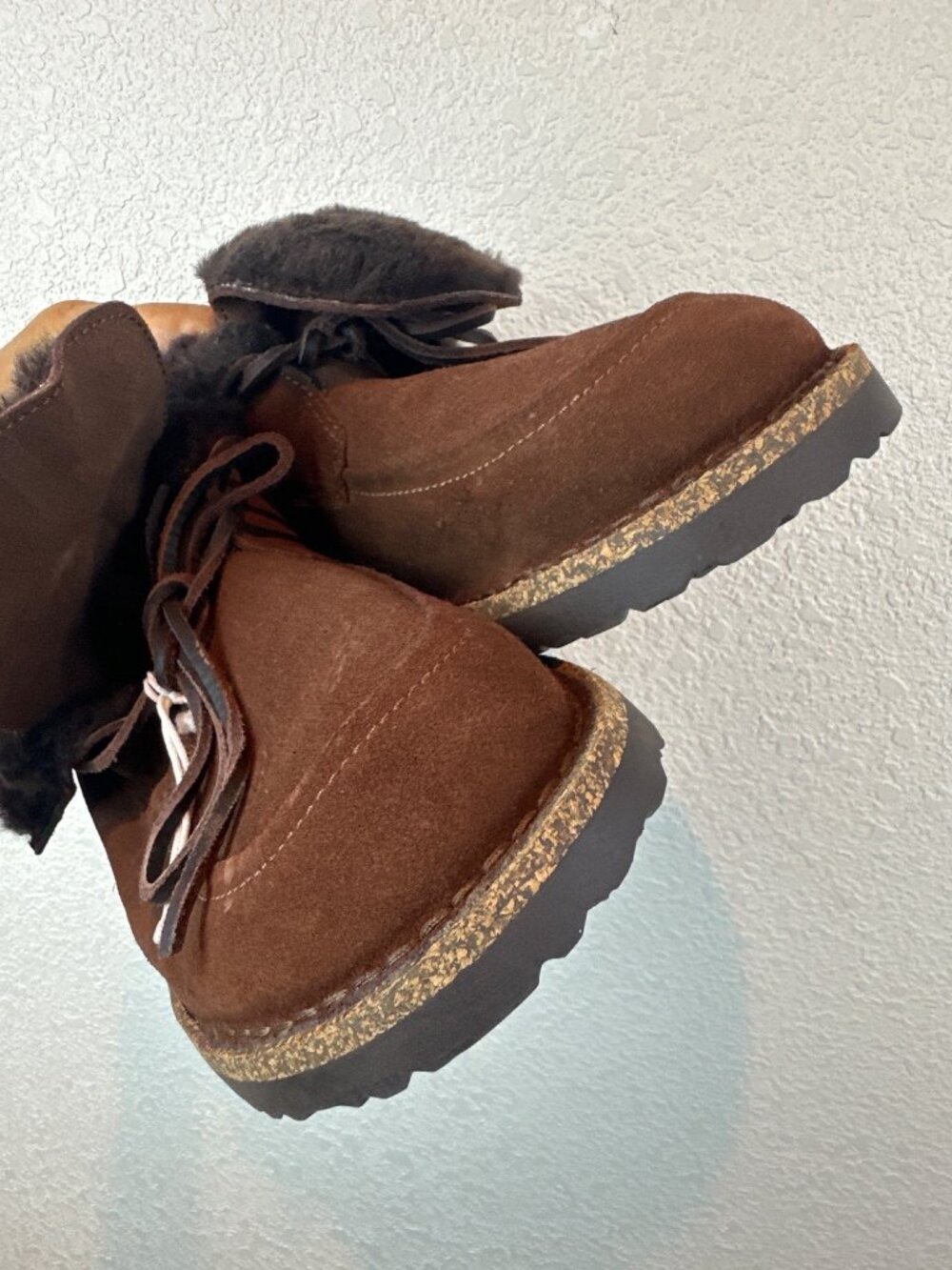 Birkenstock Buckley Shearling Clogs Bakki Brown Suede Womens EU 41 US 10 Lined - Picture 9 of 11